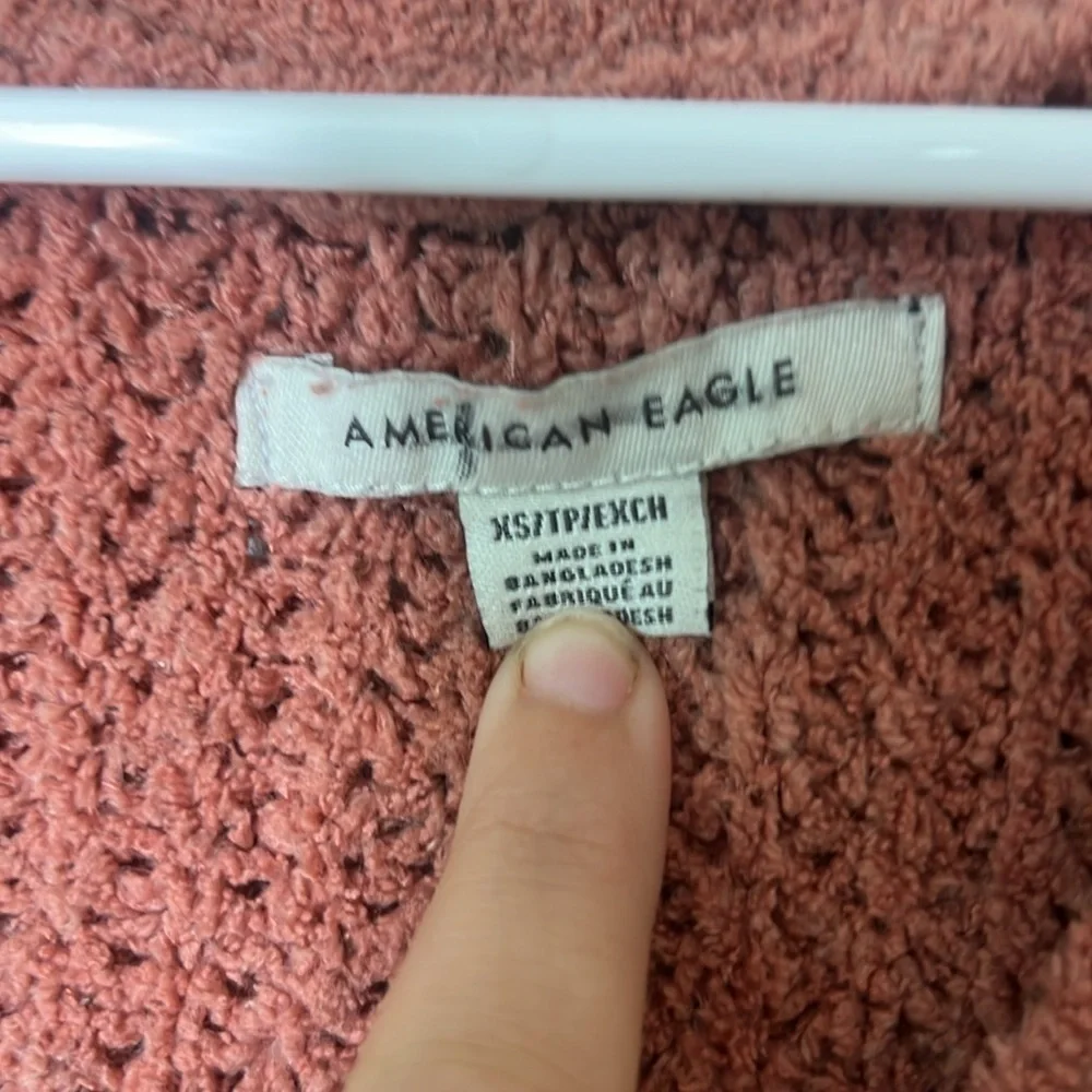 American Eagle Button Up V Neck Sweater Knot XS - Picture 9 of 10